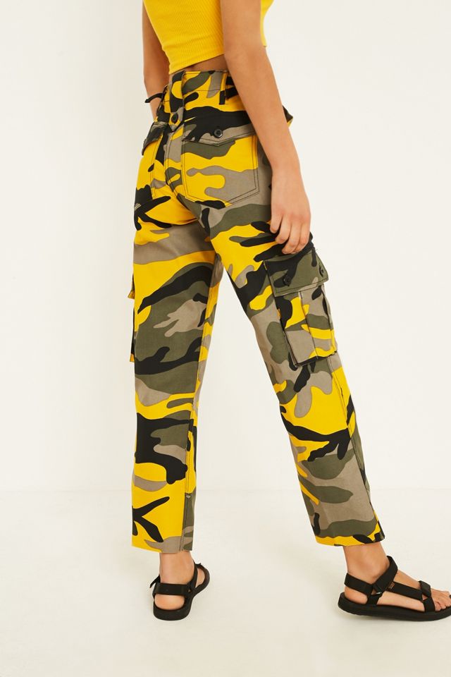 Urban Renewal Vintage Originals Cropped Yellow Camo Trousers #4
