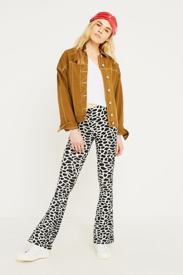 Urban Renewal Vintage Remnants Giraffe Print Mega Flare Trousers