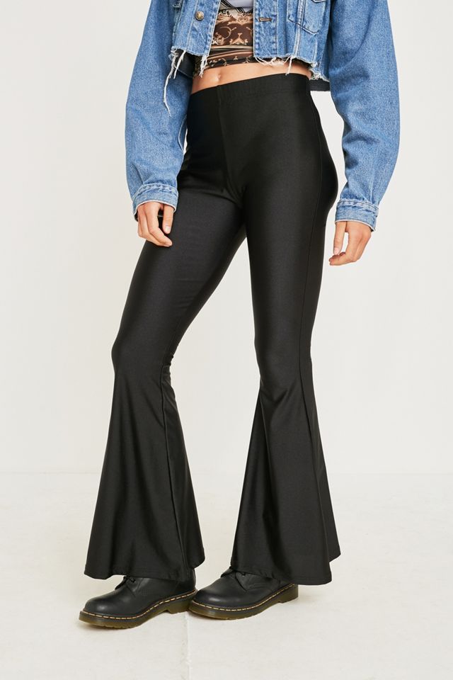 Urban Renewal Vintage Remnants – Extrem ausgestellt Disco-Hose in Schwarz #1