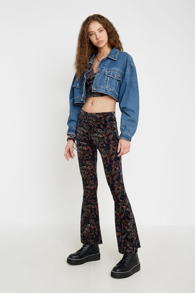 Urban Outfitters Archive Paisley Velvet Flare Trousers | Urban ...