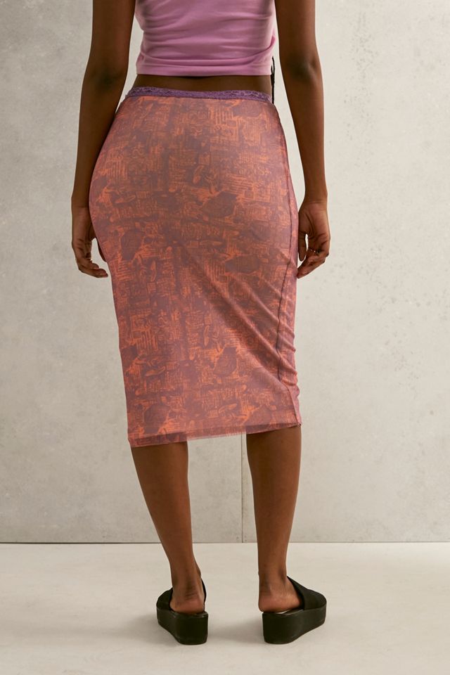 Urban Outfitters Archive Kennedy Pink Mesh Midi Skirt #2