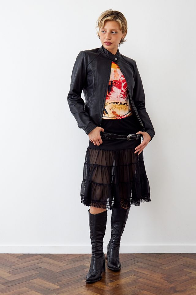 Archive At UO Black Lace Petticoat Midi Skirt 