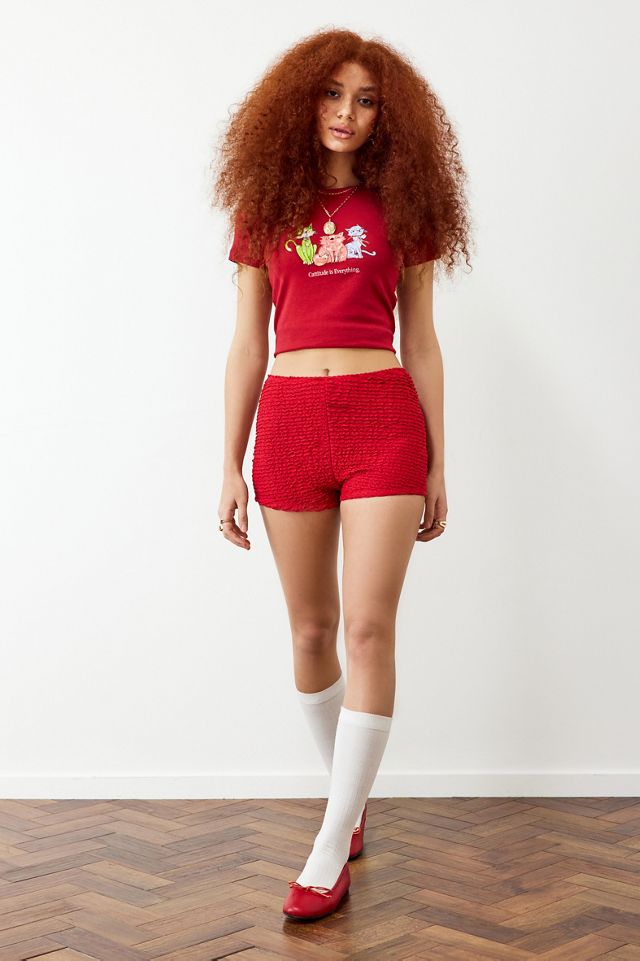 Archive At UO Red Lace Bloomer Shorts #2