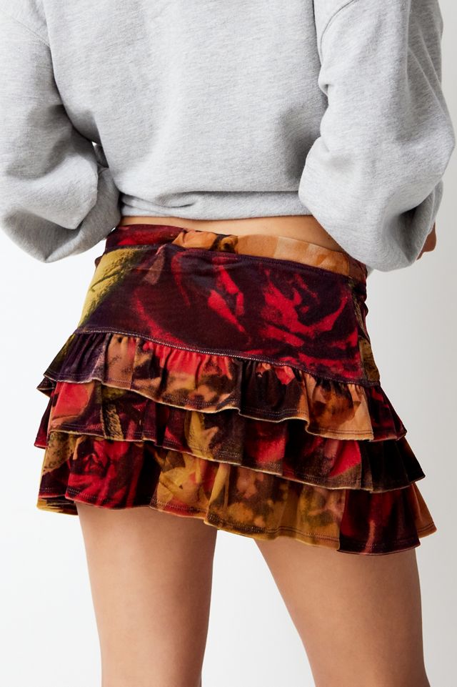 Archive At UO Rose Velvet Rara Skirt #3