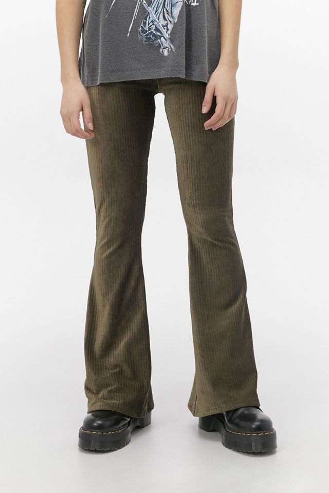 Urban Outfitters Archive - Pantalon évasé en velours côtelé kaki #1