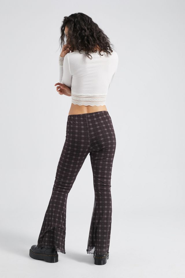 Urban Outfitters Archive Chocolate Tile Mesh Flare Trousers #2
