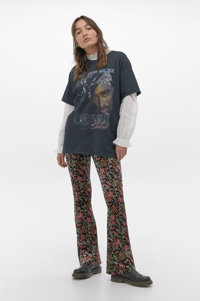 Urban Renewal Archive - Pantalon évasé en velours imprimé rideau floral #1