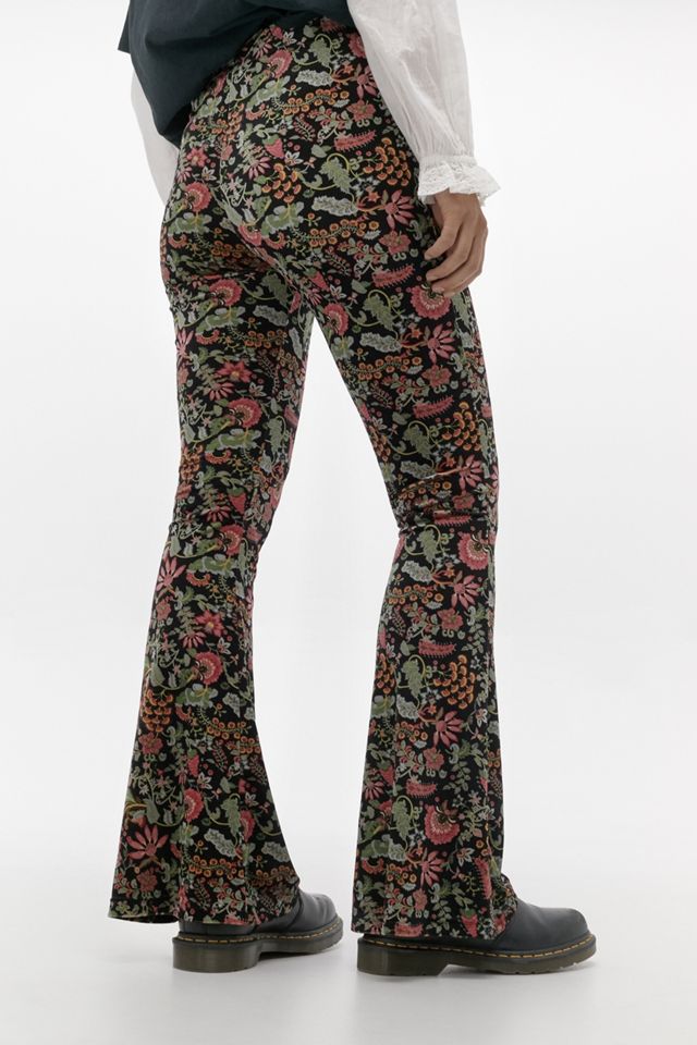 Urban Outfitters Archive Floral Velvet Flare Trousers