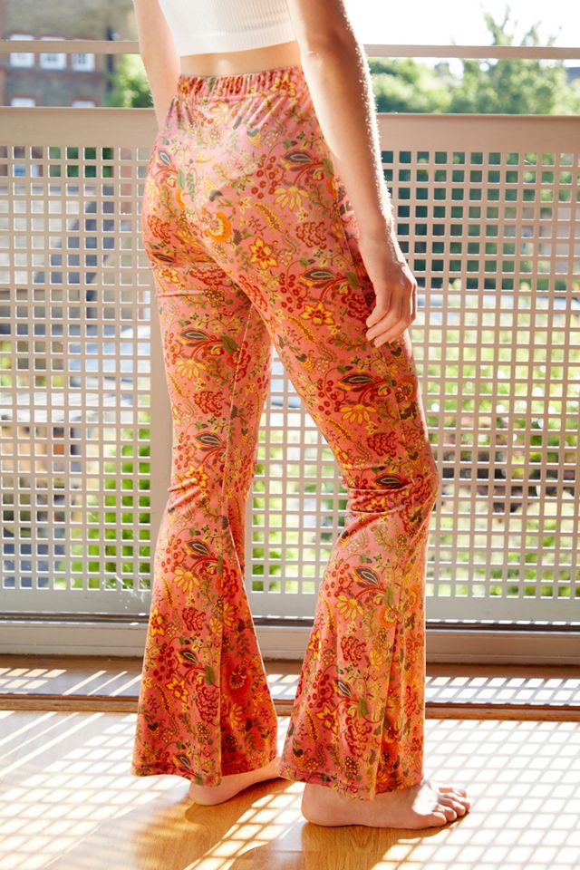 Urban Outfitters Archive Curtain Pantaloni Floreali Velluto Svasato #3