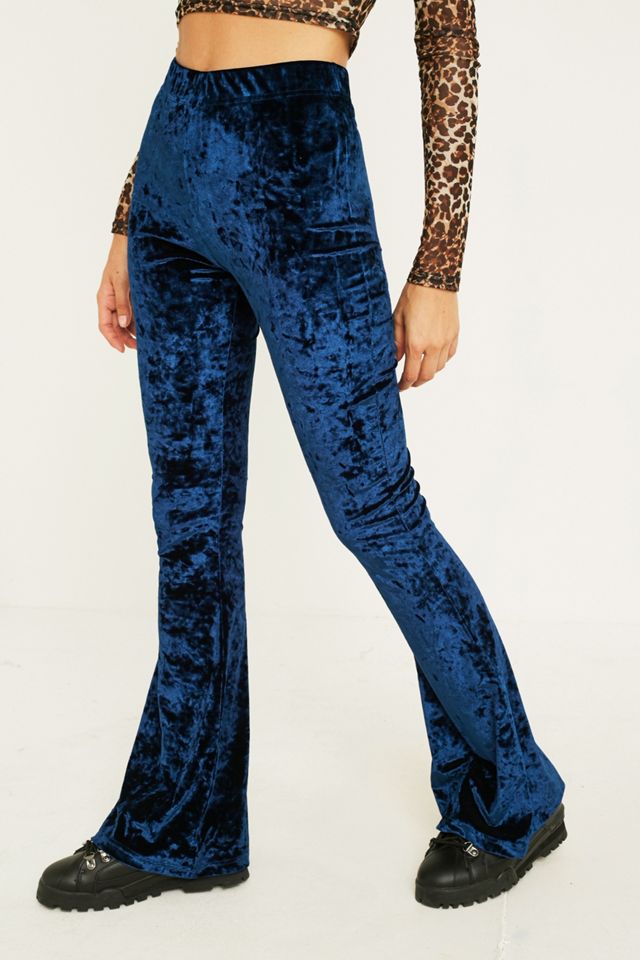 Urban Renewal Vintage Remnants Navy Velvet Flare Trousers #1