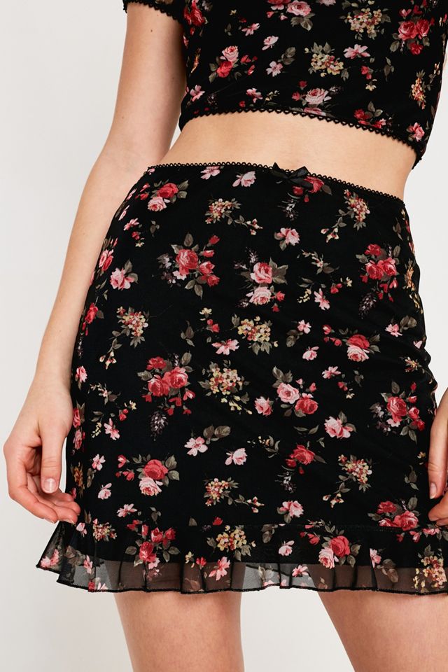 Treat ürself Floral cotton mini skirt treat urself Floral cotton mini skirt