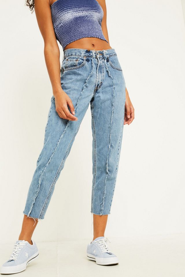 Urban Renewal Vintage Customised Levi’s Seam-Detailed Blue Jeans #1