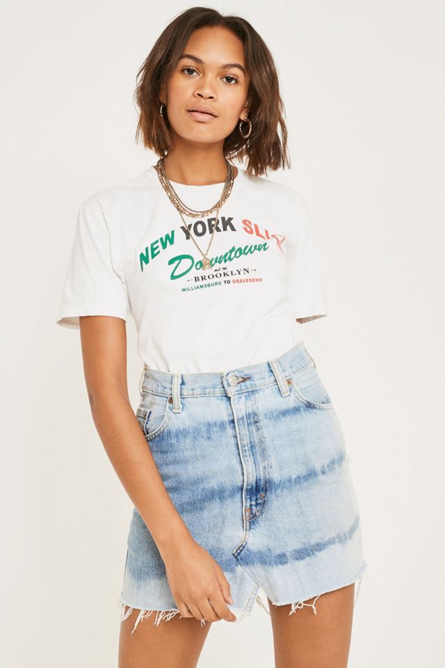 Urban Renewal Vintage Customised - Jupe en jean délavé tie-dye #2