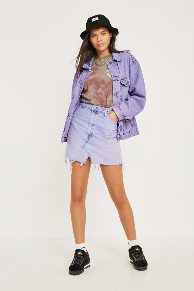 Urban Renewal Customised Vintage Overdyed Tint Lilac Denim Skirt #2