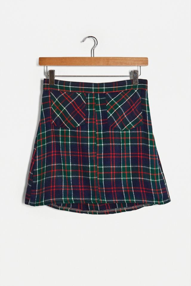 Urban Renewal Remade From Vintage Navy Check Pelmet Skirt #1