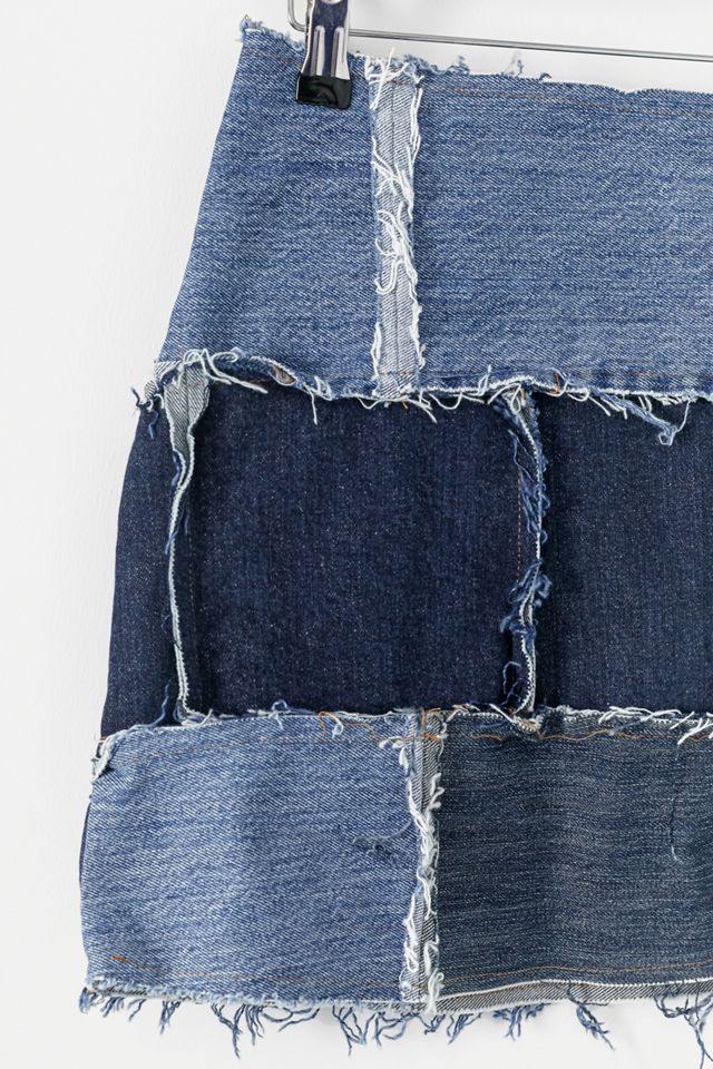 Urban Renewal Remade From Vintage Patchwork Denim Mini Skirt #2