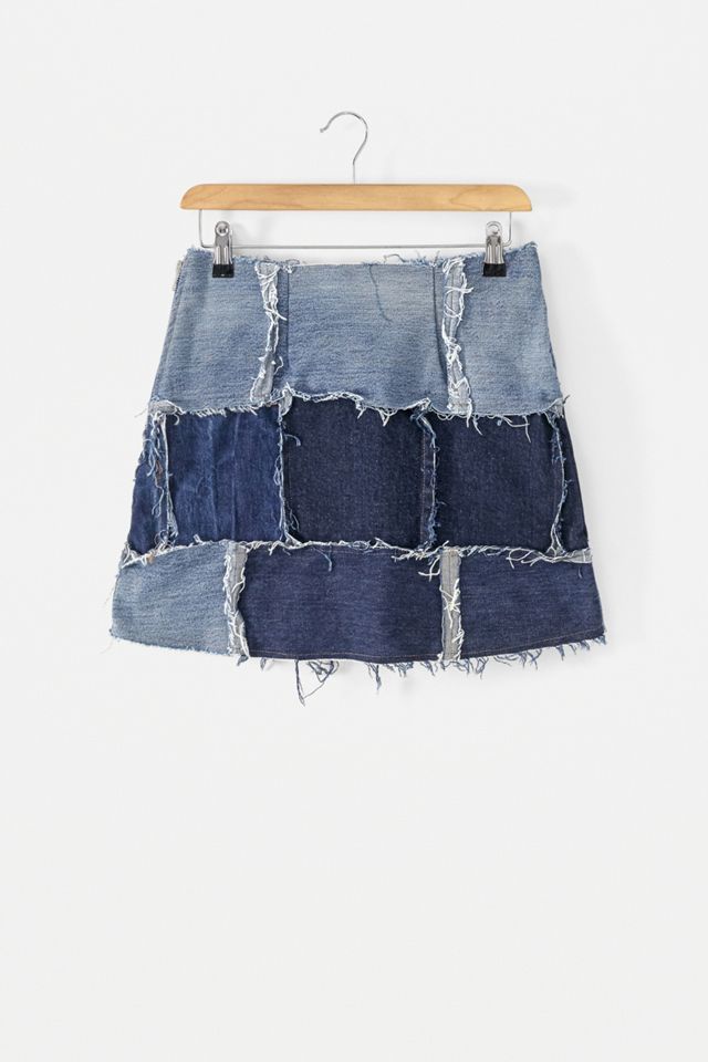 Urban Renewal Remade From Vintage Patchwork Denim Mini Skirt #3
