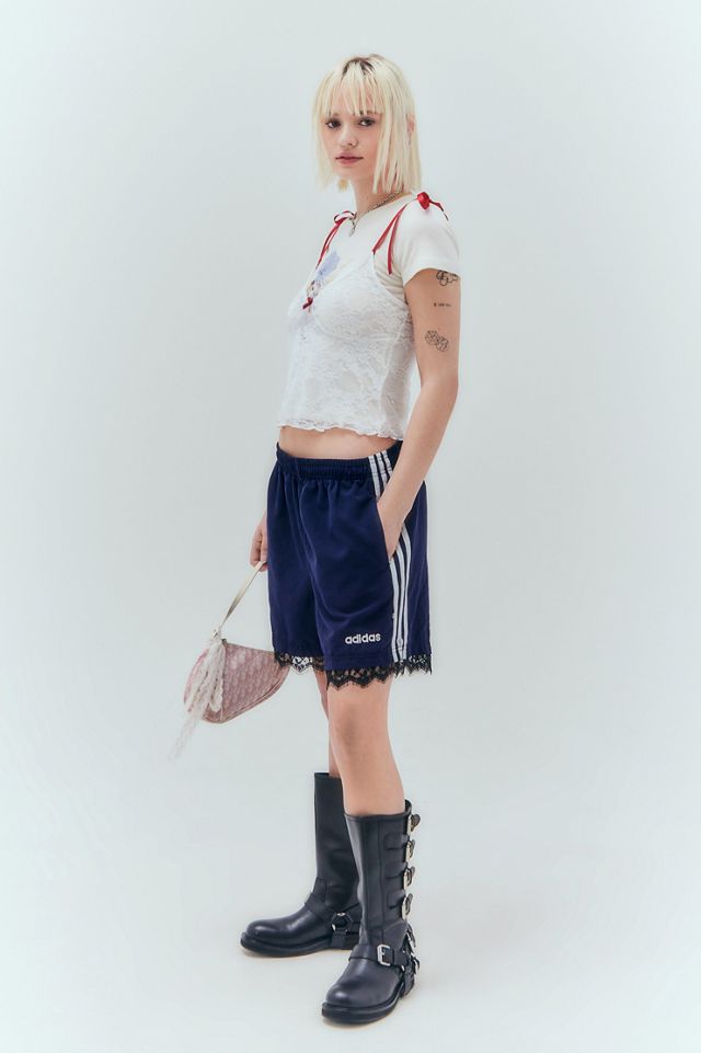 Urban Renewal Remade From Vintage Navy Lace Trim Shorts | Urban