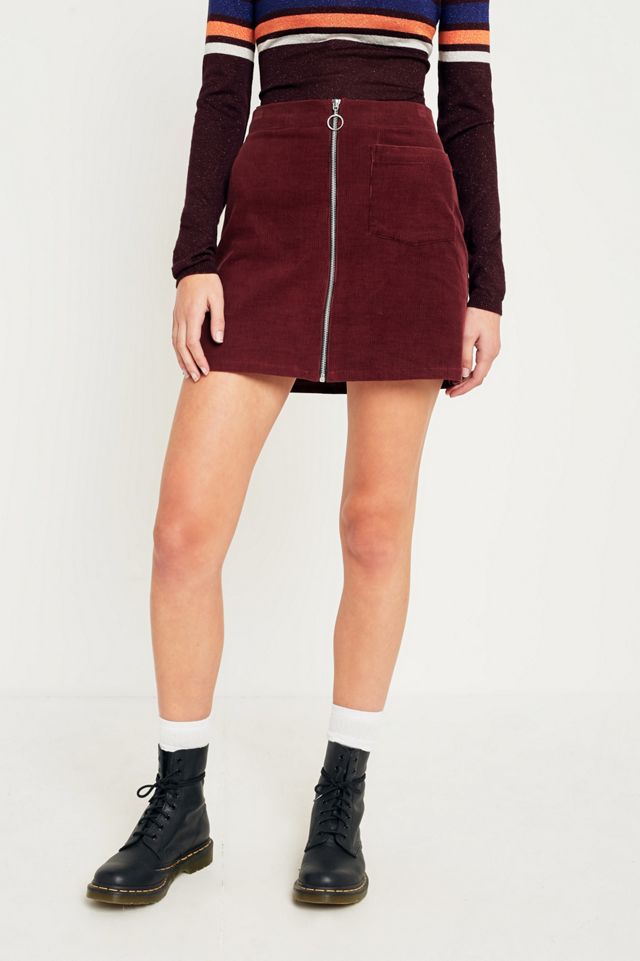 Urban Renewal Re-Made Corduroy Zip-Through Mini Skirt  #1