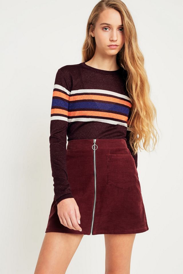 Urban Renewal Re-Made Corduroy Zip-Through Mini Skirt  #4