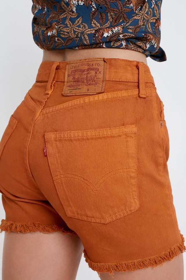 Urban Renewal Remade From Vintage Pumpkin Overdyed Denim Shorts #2