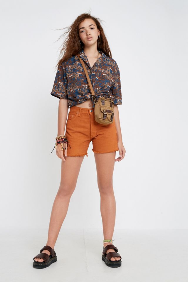 Urban Renewal Remade From Vintage Pumpkin Overdyed Denim Shorts #3