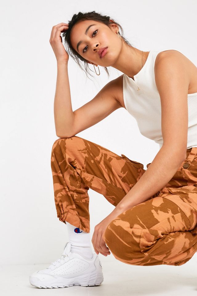 Urban Renewal Salvaged Deadstock Peach Overdyed Camo Trousers #2