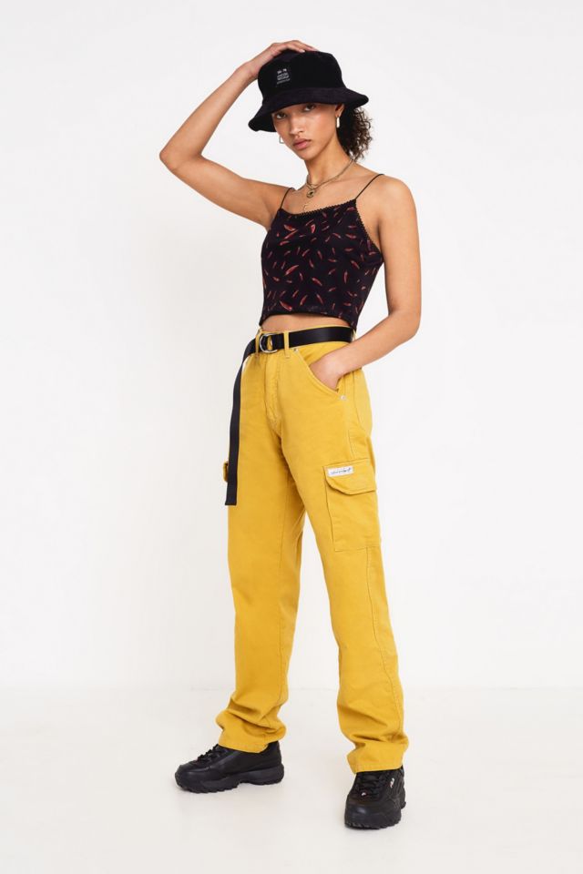 Urban Renewal Remade Yellow Overdyed Cargo Trousers | Urban Outfitters UK