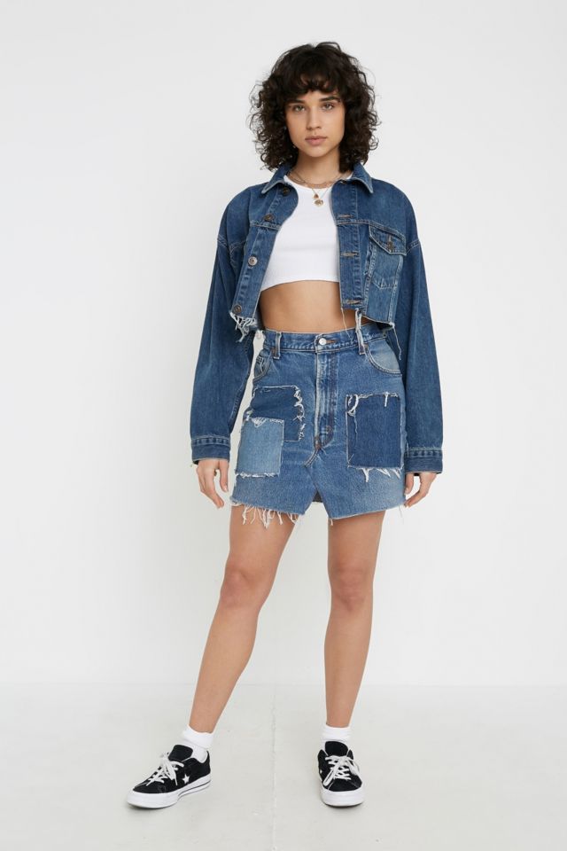 Urban Renewal Remade From Vintage Patchwork Denim Mini Skirt, Urban  Outfitters UK