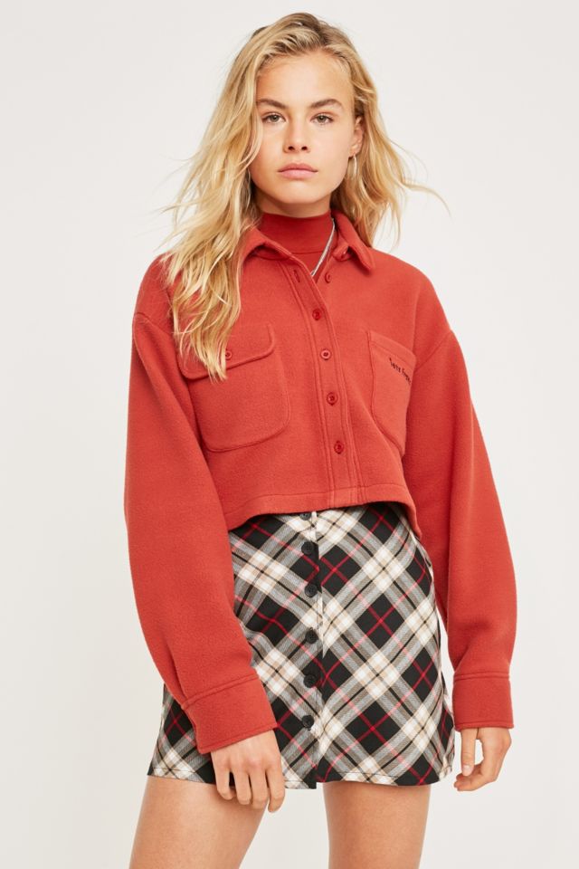 Urban Renewal Vintage Remnants Beige Black and Red Tartan Skirt