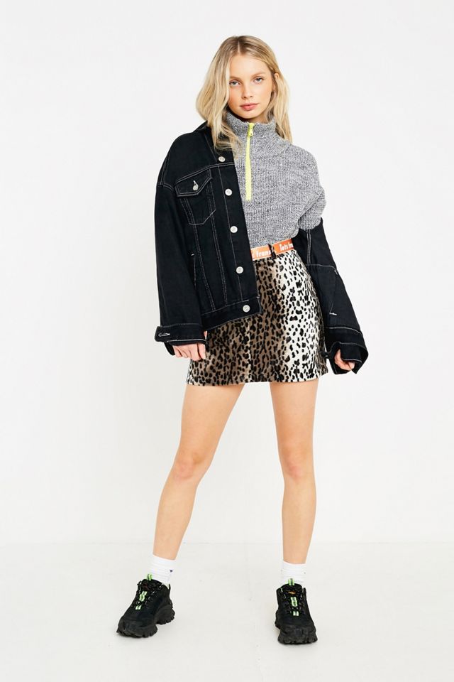 Urban Renewal Remnants Faux Fur Grey Cheetah Skirt  #2