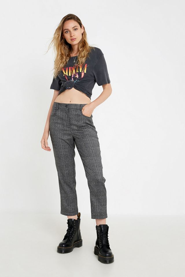 Urban Outfitters Archive Grey Checked Skinny Trousers Urban