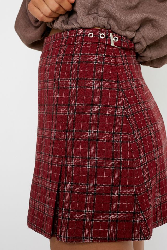 Urban Outfitters Archive - Jupe plissée à carreaux rouge Flo  #1