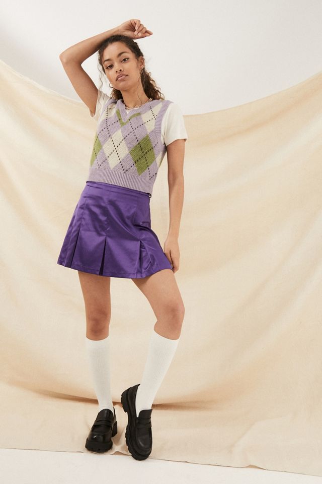 Urban Outfitters Archive - Jupe plissée en satin violet #2