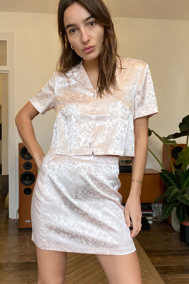 Urban Outfitters Archive Pink Daisy Satin Falda #2