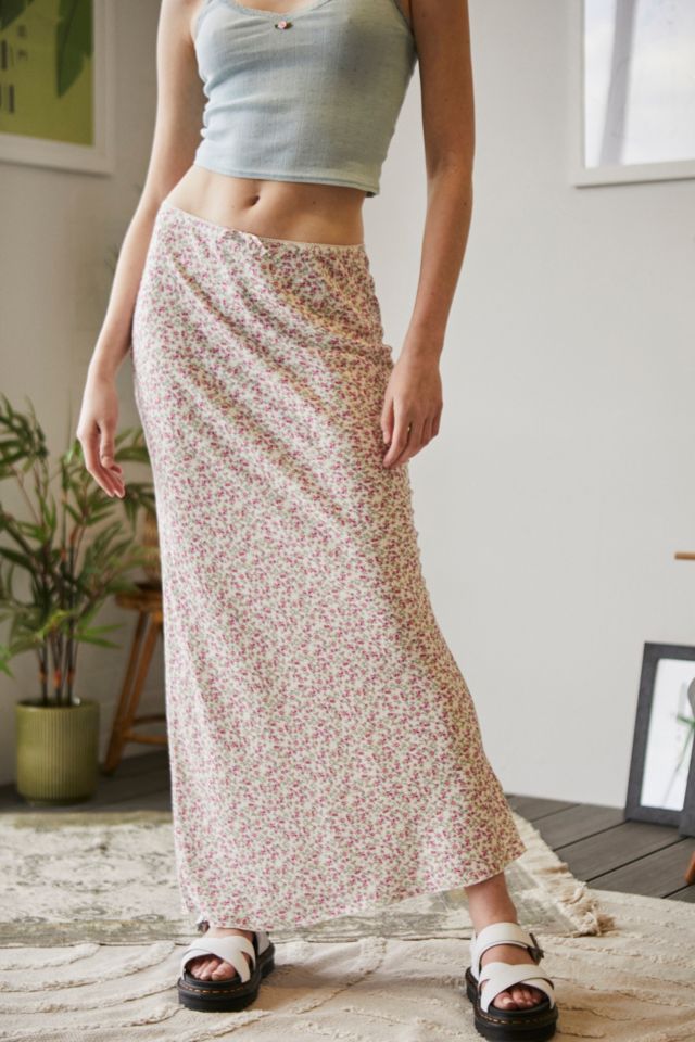 Urban Renewal Archive White Pink Floral Lizzie Maxi Skirt