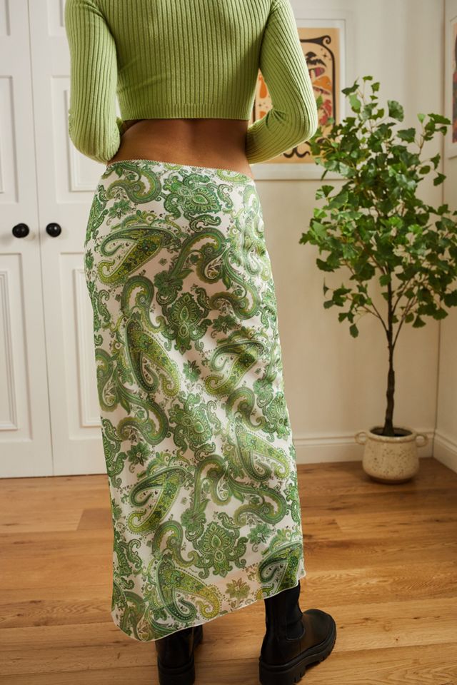 Urban Outfitters Archive White & Green Paisley Lizzie Maxi Skirt #3
