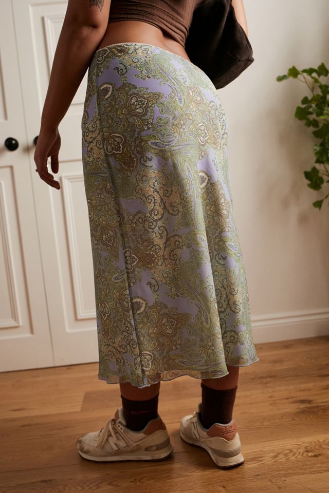 UO Archive – Midirock „Ashley‟ in Hellblau mit Paisley-Muster #1