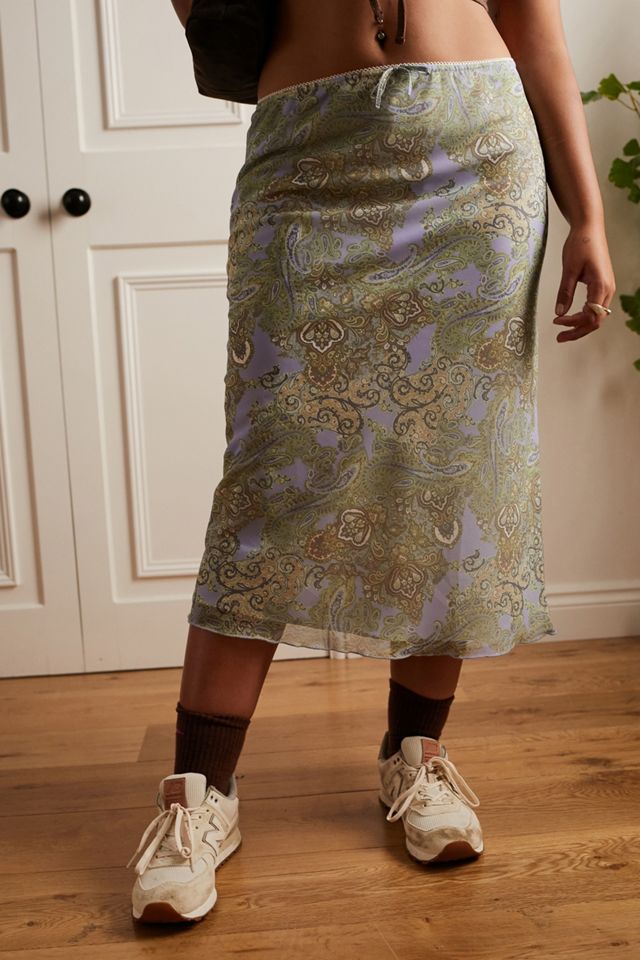UO Archive – Midirock „Ashley‟ in Hellblau mit Paisley-Muster #2