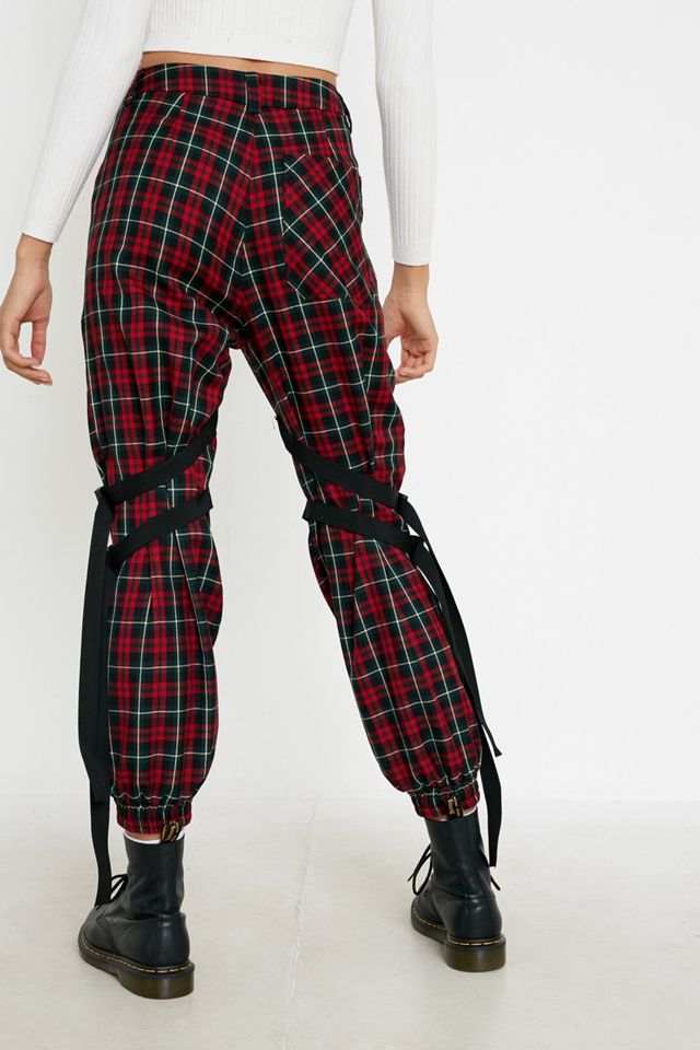 Urban Outfitters​​​​​​​ Archive - Pantalon à sangles et carreaux rouge Ro #3