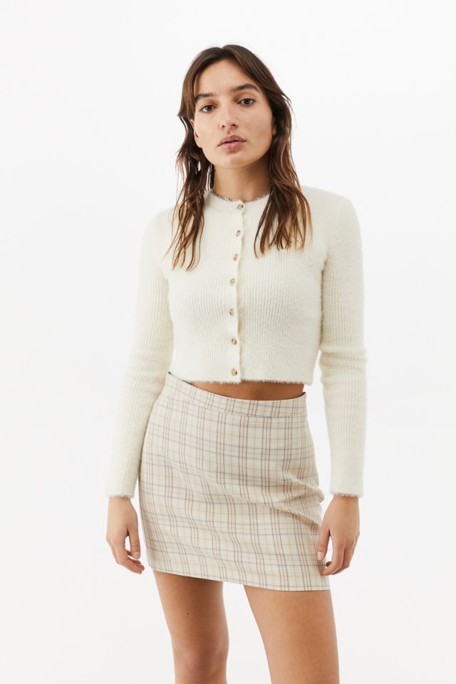 Urban Outfitters Archive Beige Checked Pelmet Skirt | Urban Outfitters UK