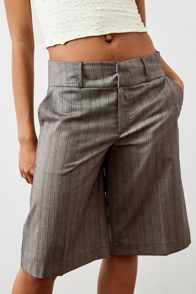 Archive At UO Brown Dad-Stripe Tail Shorts  #1