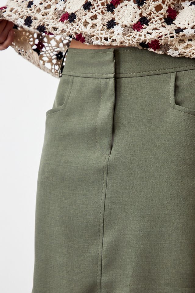 Archive At UO Khaki Tailored Midi Skirt #2