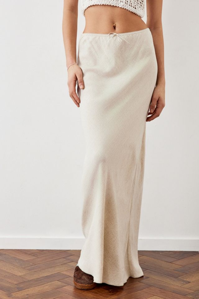 Archive At UO Natural Linen Lizzie Maxi Skirt #1