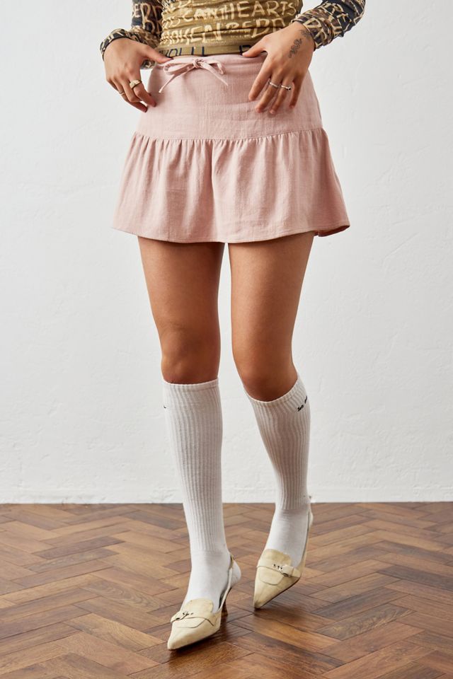 Minifalda de Peplum de Lino Rosa Archive At UO #2
