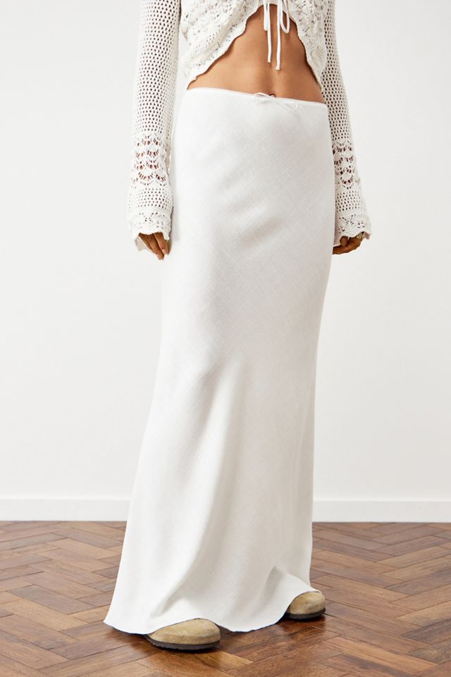 Archive At UO Lizzie White Linen Maxi Skirt #5
