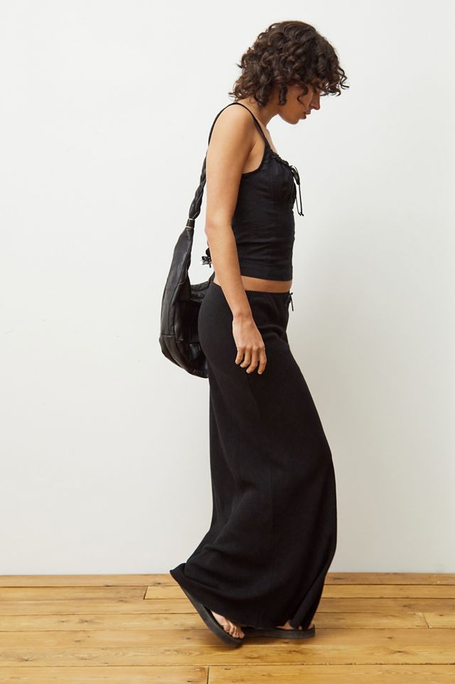 Archive At UO Lizzie Black Linen Maxi Skirt #1