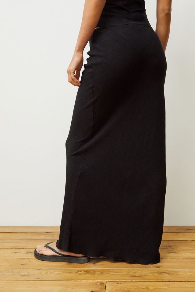 Archive At UO Lizzie Black Linen Maxi Skirt #2