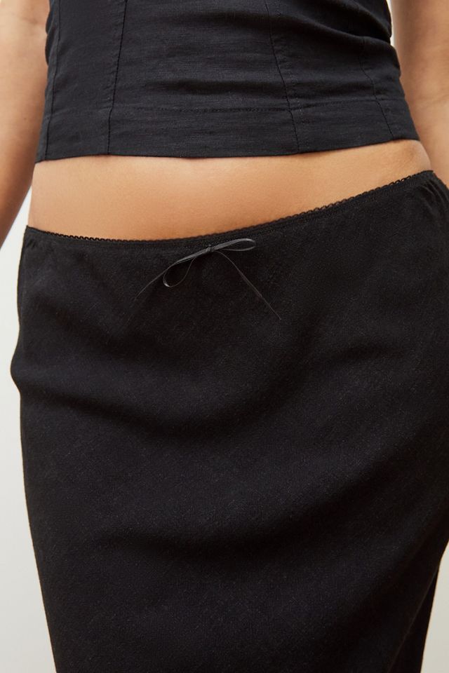 Archive At UO Lizzie Black Linen Maxi Skirt #3