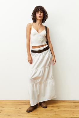 Archive At UO Randy White Tiered Maxi Skirt